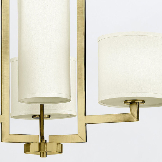 Elstead Hampton Kronleuchter E27 4-fach Gebürstetes Messing Weiß
