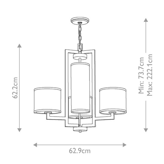 Elstead Hampton Kronleuchter E27 4-fach Gebürstetes Messing Weiß