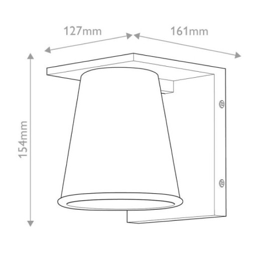 Elstead HANS Design Außen-Wandleuchte GU10 8W Schwarz IP44, Konus-Form