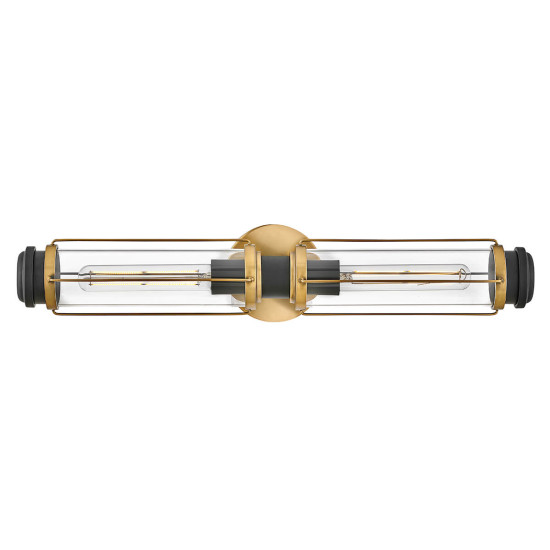 Elstead Masthead Wandleuchte E27 2-fach Heritage Messing und Schwarz IP44