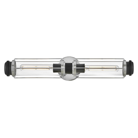Elstead Masthead Wandleuchte E27 2-fach Poliertes Chrom und schwarz IP44