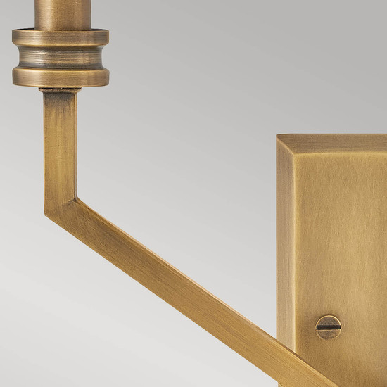 Elstead Moore  Wandleuchte E14 3-fach Heritage Messing mit Leinenschirm elfenbeinfarben Weiß