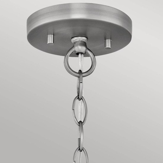Elstead Nash Pendelleuchte E27 Antikes Nickel Off-White