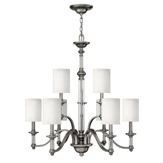 Elstead Sussex Kronleuchter E14 9-fach Nickel gebürstet