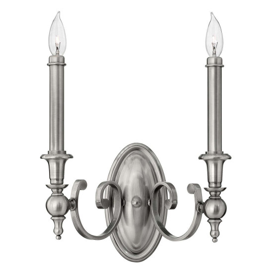 Elstead Yorktown Wandleuchte E14 2-fach Antikes Nickel