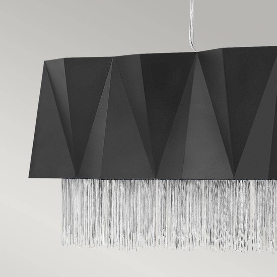 Elstead Zuma Hängeleuchte E27 6-fach 33cm Satinschwarz, Silber