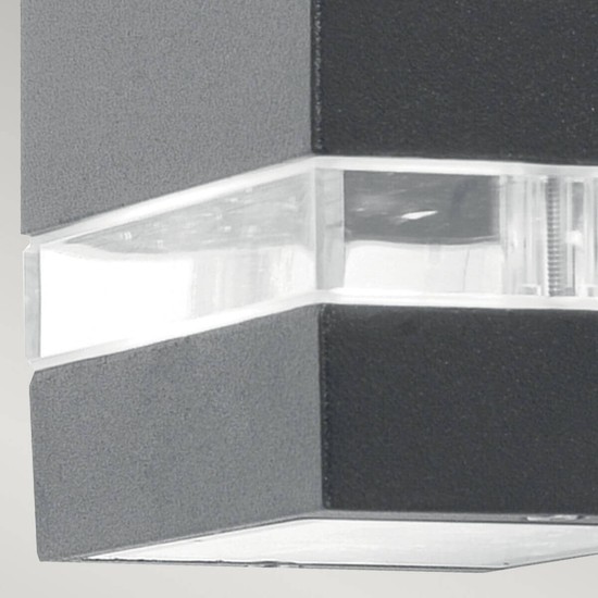 Elstead Jannik LED Außen-Wandleuchte 2-fach 15cm Dunkelgrau IP44