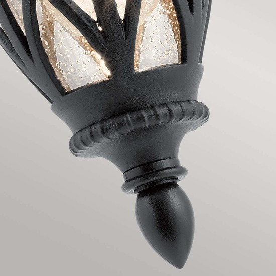 Elstead Admirals Cove Außen-Wandleuchte E27 38cm Strukturiertes Schwarz IP44 Anti-Meerwasser