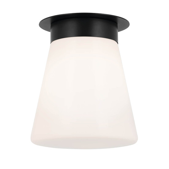 Elstead Albers Deckenleuchte E27 Schwarz Opalglas