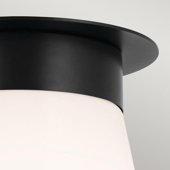 Elstead Albers Deckenleuchte E27 Schwarz Opalglas
