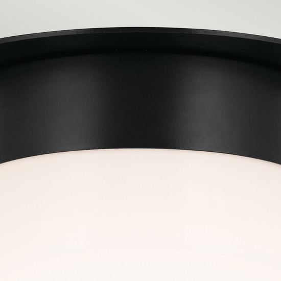 Elstead Albers Deckenleuchte E27 Schwarz Opalglas