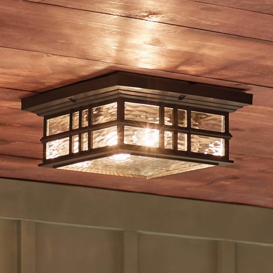 Elstead Beacon Square Außen-Deckenleuchte E27 2-fach Ältere Bronze IP44 Anti-Meerwasser