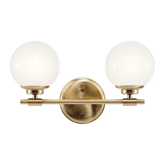Elstead Benno Wandleuchte G9 2-fach Champagnerbronze Opalglas weiß IP44