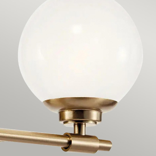 Elstead Benno Wandleuchte G9 2-fach Champagnerbronze Opalglas weiß IP44