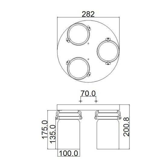 Elstead Brinley Deckenleuchte E27 3-fach Nickel gebürstet