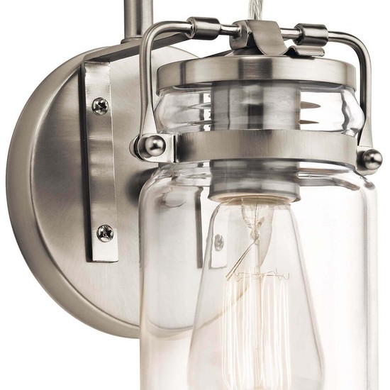 Elstead Brinley Wandleuchte E27 Nickel gebürstet