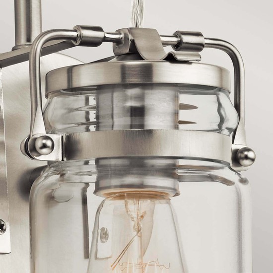 Elstead Brinley Wandleuchte E27 Nickel gebürstet