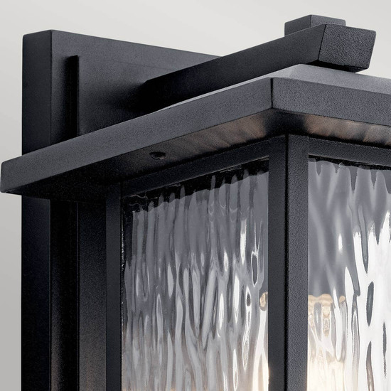 Elstead Cappanna Außenwandleuchte E27  Strukturiertes Schwarz Glas klar IP44