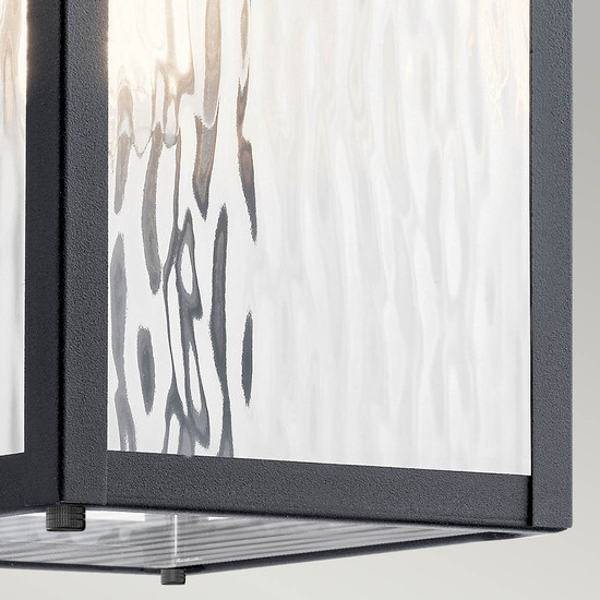Elstead Cappanna Außenwandleuchte E27  Strukturiertes Schwarz Glas klar IP44