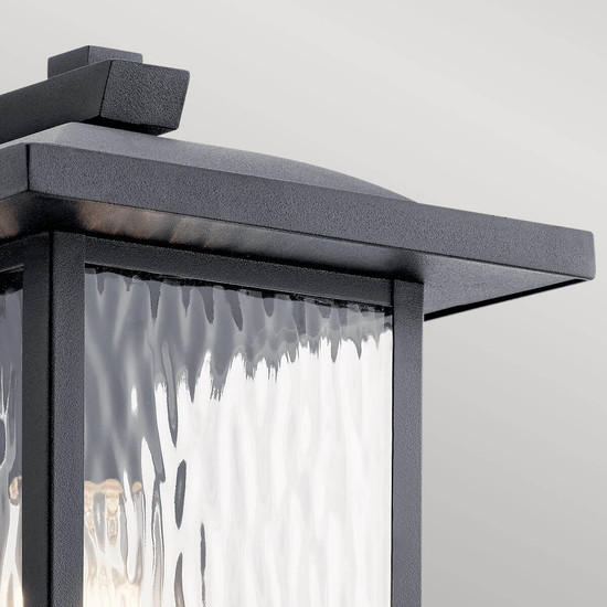 Elstead Cappanna Außenwandleuchte E27  Strukturiertes Schwarz Glas klar IP44