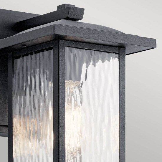 Elstead Cappanna S Außenwandleuchte E27  Strukturiertes Schwarz Glas klar IP44