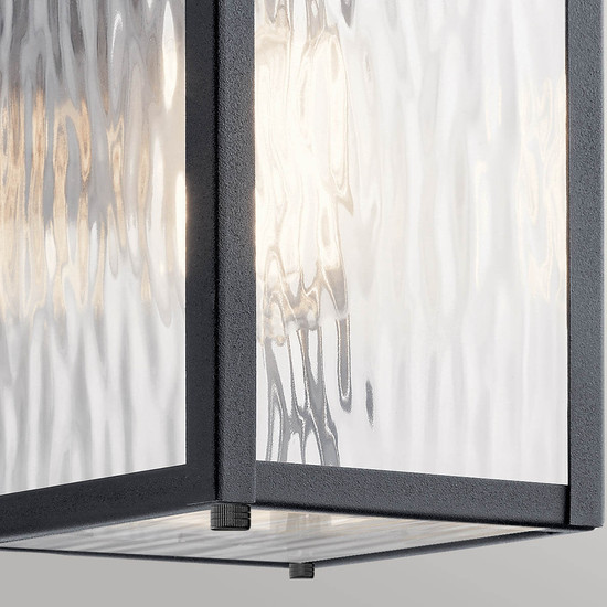 Elstead Cappanna S Außenwandleuchte E27  Strukturiertes Schwarz Glas klar IP44