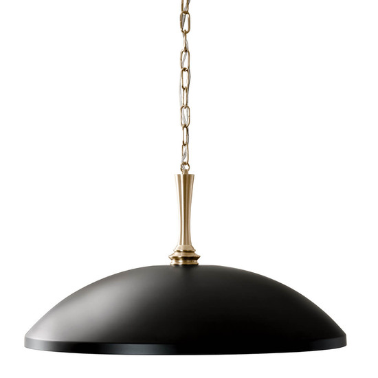 Elstead Delarosa Pendelleuchte E27  Schwarz und Champagnerbronze Schwarz