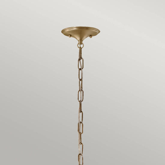 Elstead Delarosa Pendelleuchte E27  Weiß und Champagnerbronze Weiß