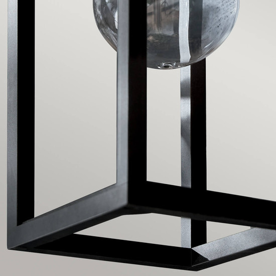 Elstead Hone Außenwandleuchte E27 Strukturiertes Schwarz Glas klar IP44 Anti-Meerwasser