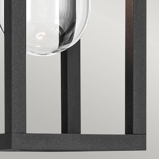 Elstead Hone S Außenwandleuchte E27 Strukturiertes Schwarz Glas klar IP44 Anti-Meerwasser