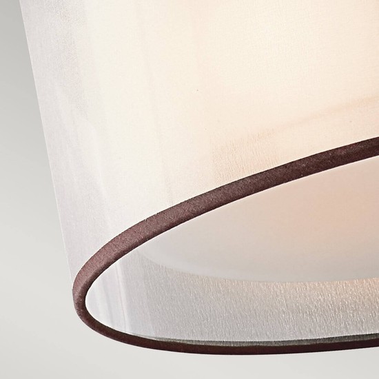 Elstead Lacey Deckenleuchte E27 3-fach Mission Bronze helle Umbra, Erd-Farbe, metallisch gefrostet