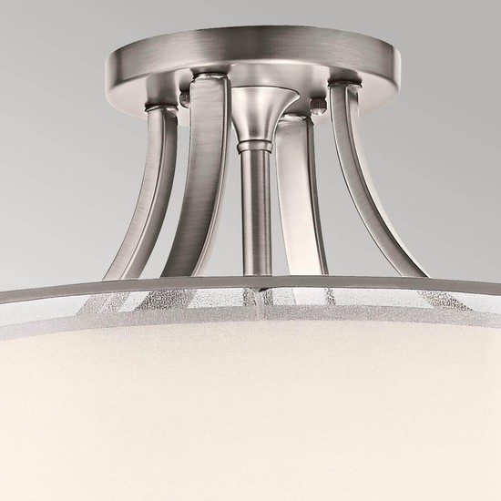 Elstead Lacey Deckenleuchte E27 4-fach Antikes Zinn Weiss-organza