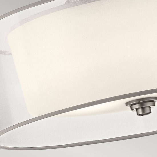 Elstead Lacey Deckenleuchte E27 4-fach Antikes Zinn Weiss-organza
