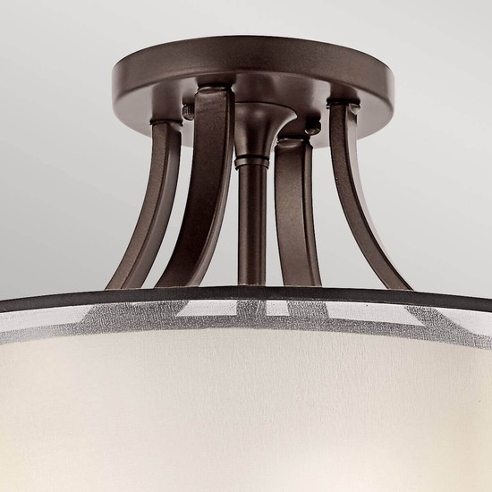 Elstead Lacey Deckenleuchte E27 4-fach Mission Bronze helle Umbra, Erd-Farbe, metallisch gefrostet