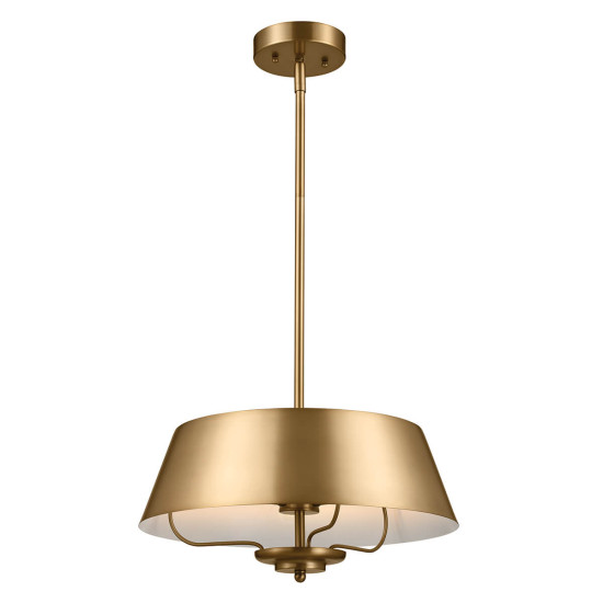 Elstead Luella Pendelleuchte E14 3-fach Gebürstetes Naturmessing
