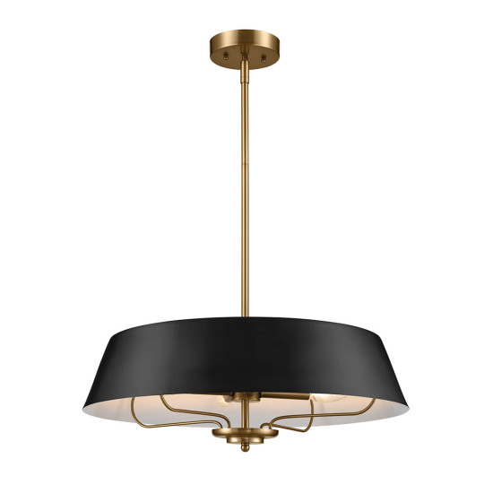 Elstead Luella Pendelleuchte E14 4-fach Schwarz und Messing
