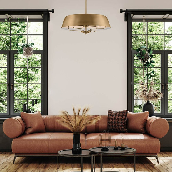 Elstead Luella Pendelleuchte E14 4-fach Gebürstetes Naturmessing