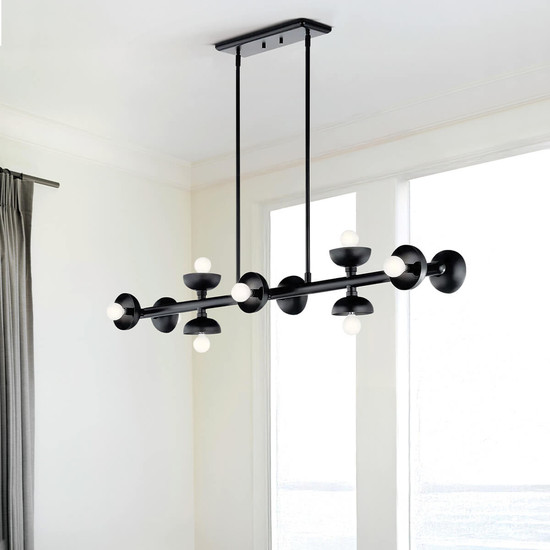 Elstead Palta Pendelleuchte E14 10-fach Satinschwarz Schwarz