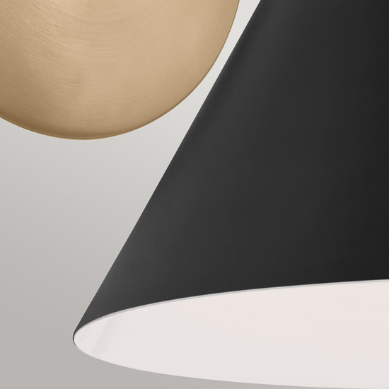 Elstead Phix Wandleuchte E27 2-fach Schwarz und Champagnerbronze Schwarz