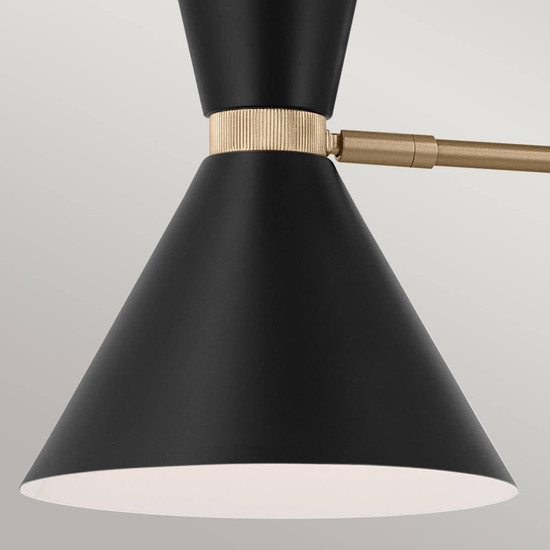 Elstead Phix Pendelleuchte E27 4-fach Schwarz und Champagnerbronze Schwarz