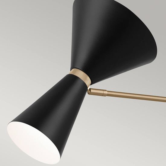 Elstead Phix Pendelleuchte E27 4-fach Schwarz und Champagnerbronze Schwarz