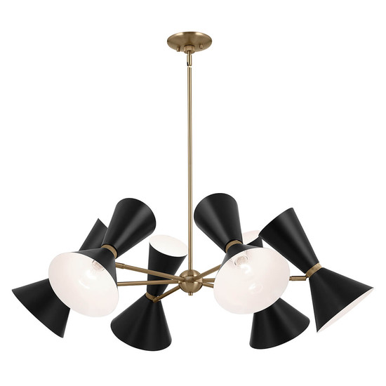 Elstead Phix Kronleuchter E27 12-fach Schwarz und Champagnerbronze Schwarz