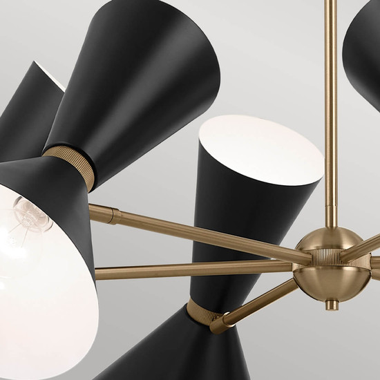 Elstead Phix Kronleuchter E27 12-fach Schwarz und Champagnerbronze Schwarz