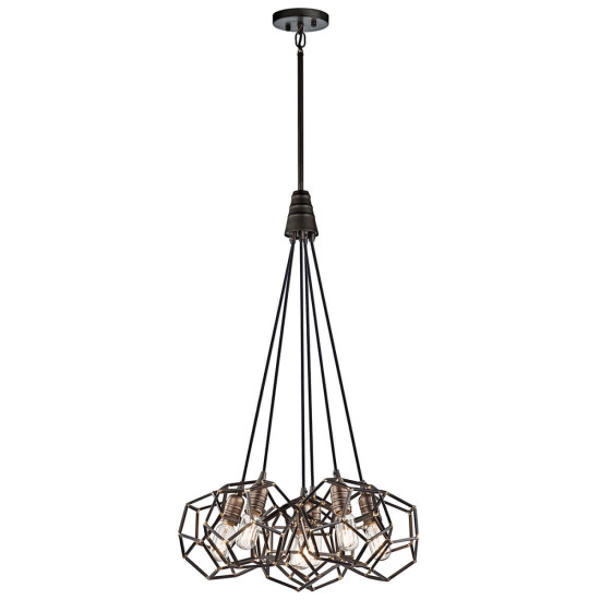 Elstead Rocklyn Kronleuchter E27 6-fach 91cm Rohstahl