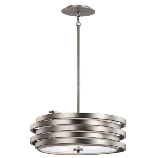 Elstead Roswell Hängeleuchte E27 3-fach 18cm Nickel gebürstet