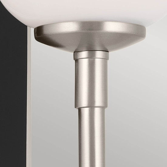 Elstead Solia Wandleuchte G9 Gebürstetes Nickel und schwarz Opal weiß IP44