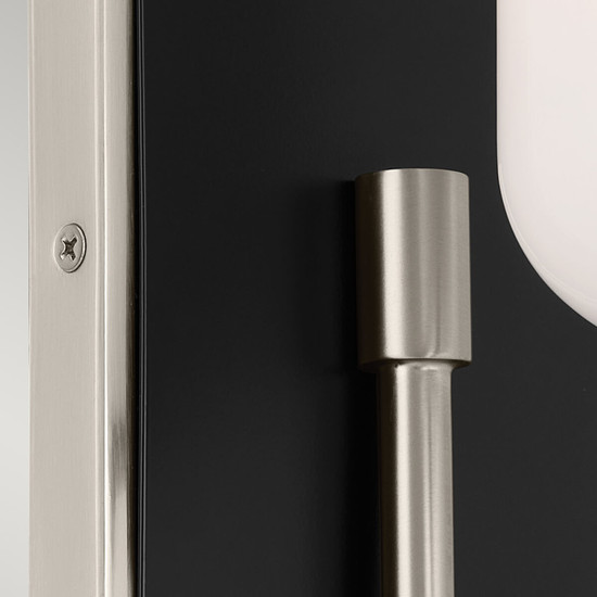 Elstead Solia Wandleuchte G9 Gebürstetes Nickel und schwarz Opal weiß IP44