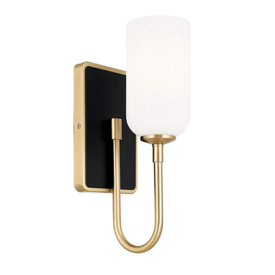 Elstead Solia Wandleuchte G9 Champagnerbronze und schwarz Opal weiß IP44