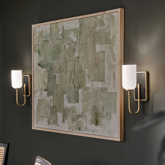 Elstead Solia Wandleuchte G9 Champagnerbronze und schwarz Opal weiß IP44