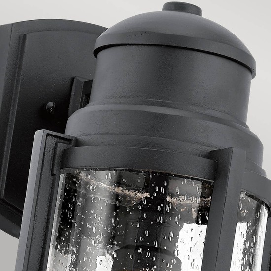 Elstead Suri Außen-Wandleuchte E27 44cm Strukturiertes Schwarz IP44 Anti-Meerwasser